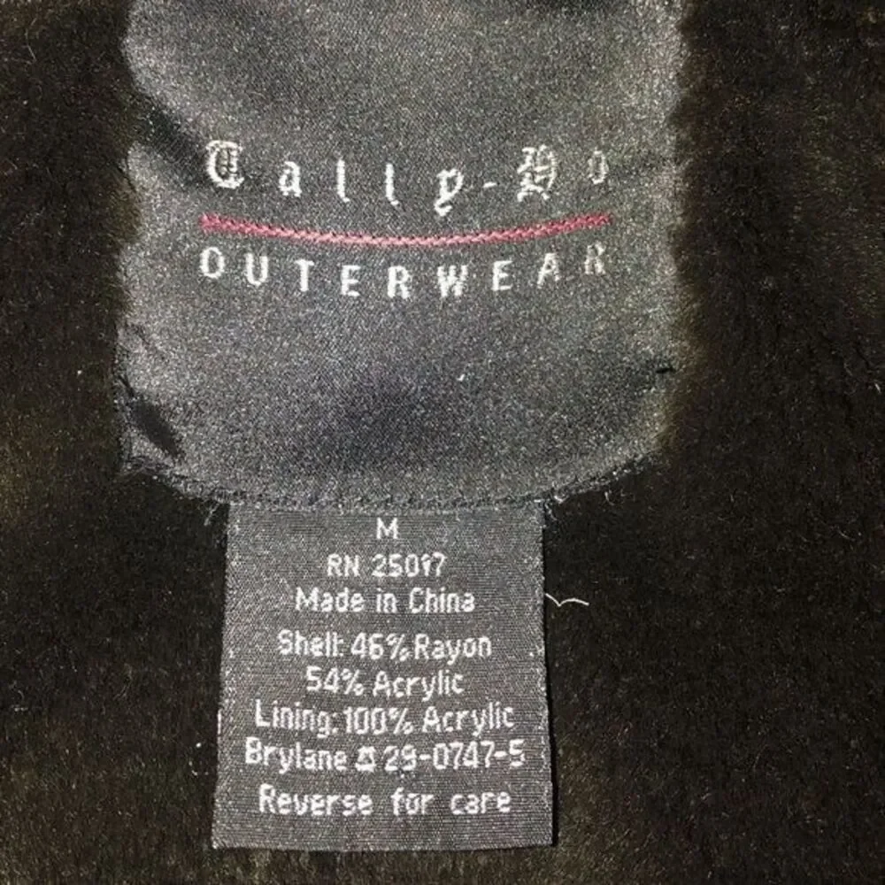 Tally Ho Outerwear‎ Women's Medium Faux Fur Sherpa Lined Tapestry Knit Jacket